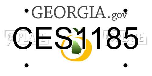 CES1185 Georgia License Plate