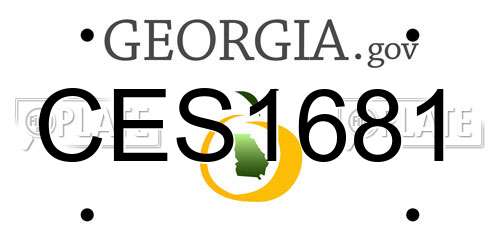 CES1681 Georgia License Plate