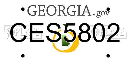 CES5802 Georgia License Plate