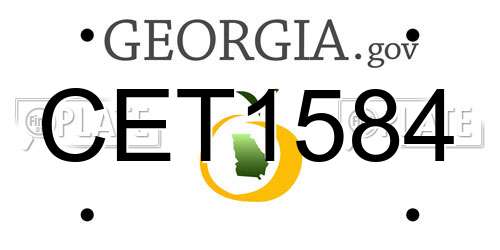 CET1584 Georgia License Plate