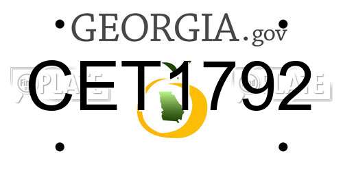 CET1792 Georgia License Plate