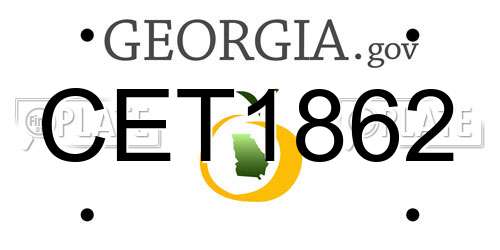 CET1862 Georgia License Plate