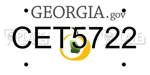 CET5722 Georgia License Plate