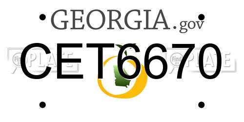 CET6670 Georgia License Plate