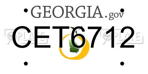 CET6712 Georgia License Plate