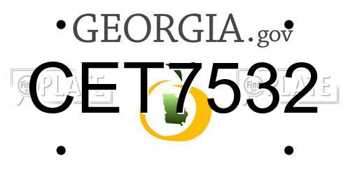 CET7532 Georgia License Plate