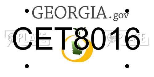 CET8016 Georgia License Plate