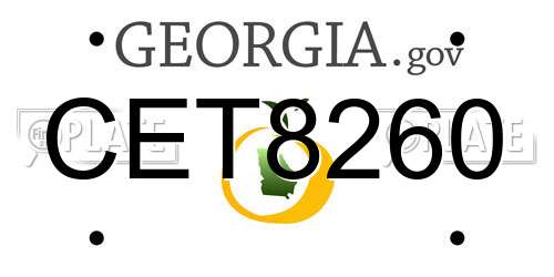 CET8260 Georgia License Plate