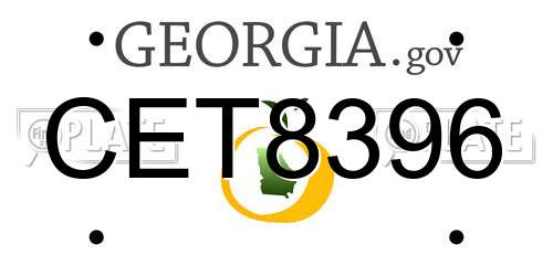 CET8396 Georgia License Plate