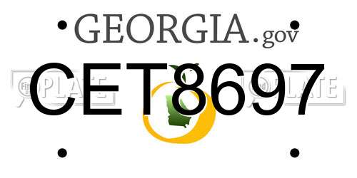 CET8697 Georgia License Plate