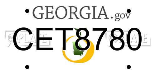 CET8780 Georgia License Plate