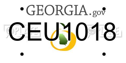 CEU1018 Georgia License Plate