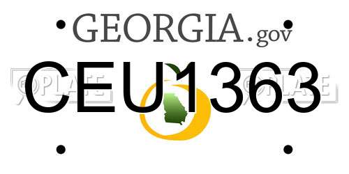 CEU1363 Georgia License Plate