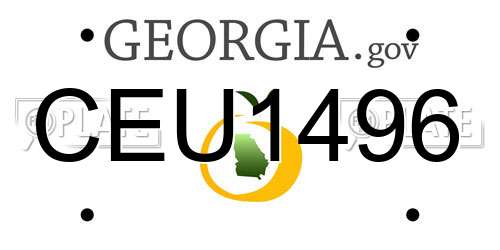 CEU1496 Georgia License Plate