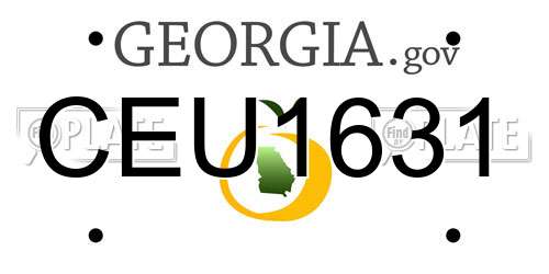 CEU1631 Georgia License Plate