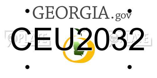 CEU2032 Georgia License Plate