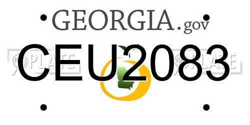 CEU2083 Georgia License Plate