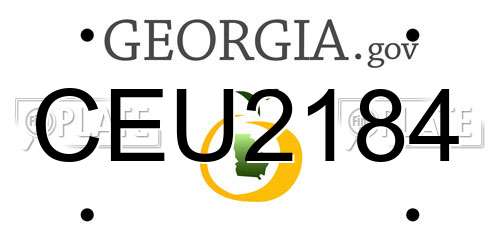CEU2184 Georgia License Plate