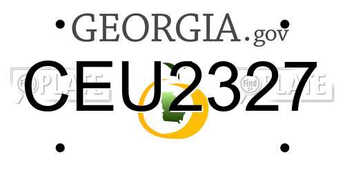 CEU2327 Georgia License Plate