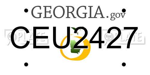 CEU2427 Georgia License Plate
