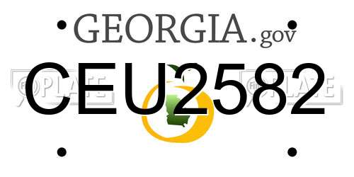 CEU2582 Georgia License Plate