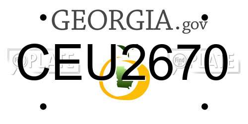 CEU2670 Georgia License Plate
