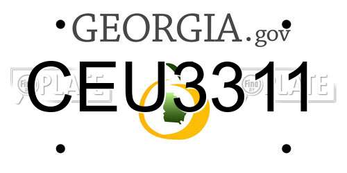 CEU3311 Georgia License Plate