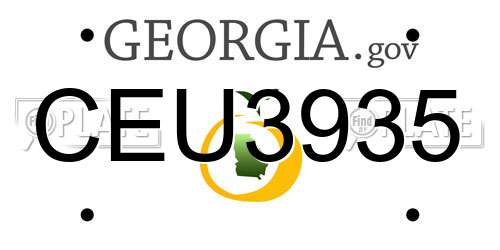 CEU3935 Georgia License Plate