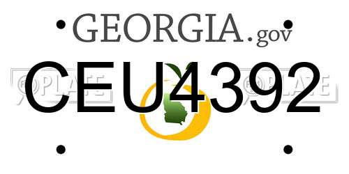 CEU4392 Georgia License Plate