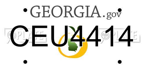 CEU4414 Georgia License Plate