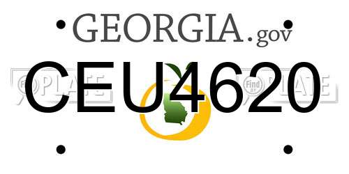 CEU4620 Georgia License Plate