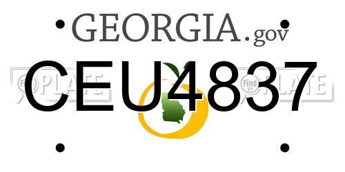 CEU4837 Georgia License Plate
