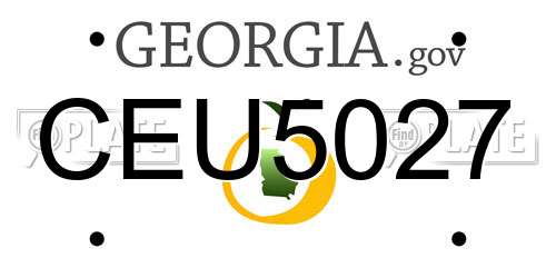 CEU5027 Georgia License Plate