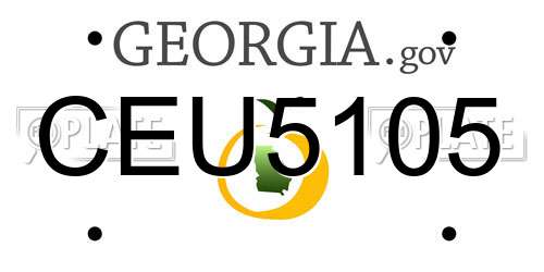 CEU5105 Georgia License Plate