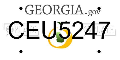 CEU5247 Georgia License Plate