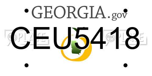 CEU5418 Georgia License Plate