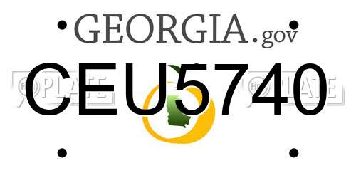 CEU5740 Georgia License Plate