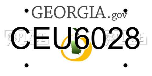 CEU6028 Georgia License Plate