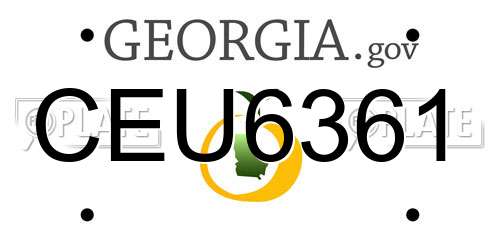 CEU6361 Georgia License Plate