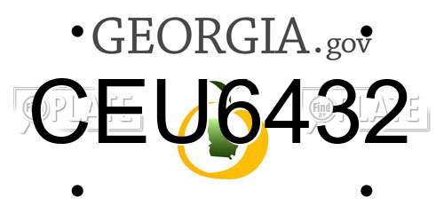 CEU6432 Georgia License Plate