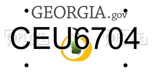 CEU6704 Georgia License Plate