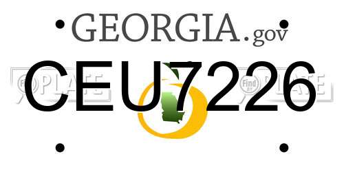 CEU7226 Georgia License Plate
