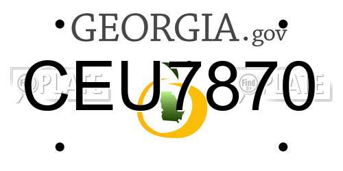 CEU7870 Georgia License Plate