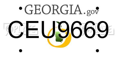 CEU9669 Georgia License Plate