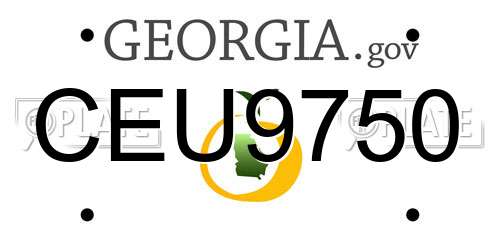 CEU9750 Georgia License Plate