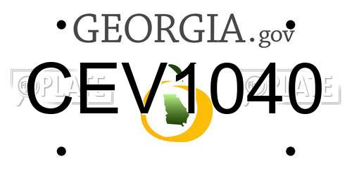 CEV1040 Georgia License Plate