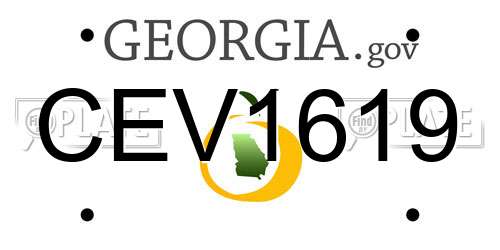 CEV1619 Georgia License Plate