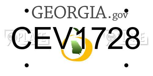 CEV1728 Georgia License Plate