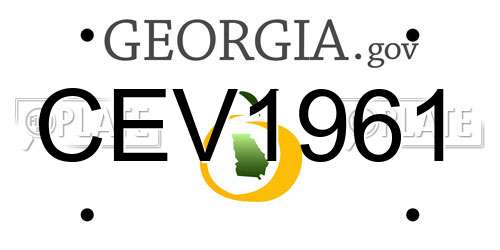 CEV1961 Georgia License Plate