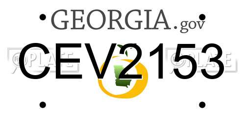 CEV2153 Georgia License Plate